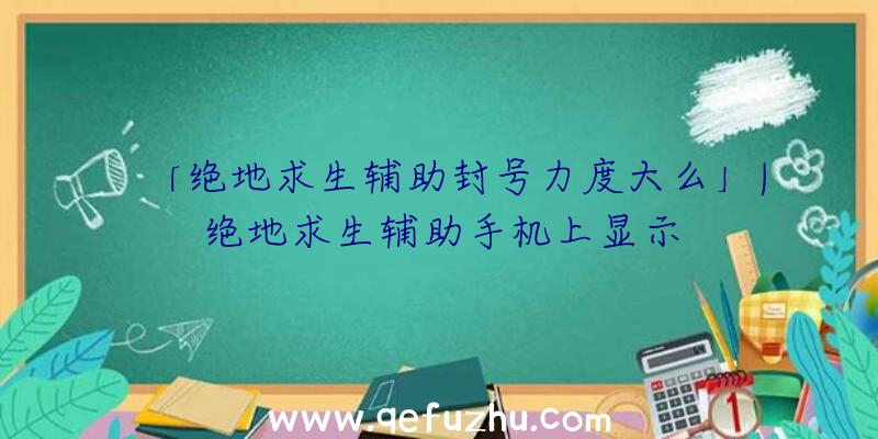 「绝地求生辅助封号力度大么」|绝地求生辅助手机上显示